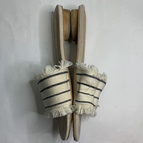 Splendid Cream Fringe Baldwyn Slide Flat Boho Sandals S-100 Size 9 - Picture 5 of 10